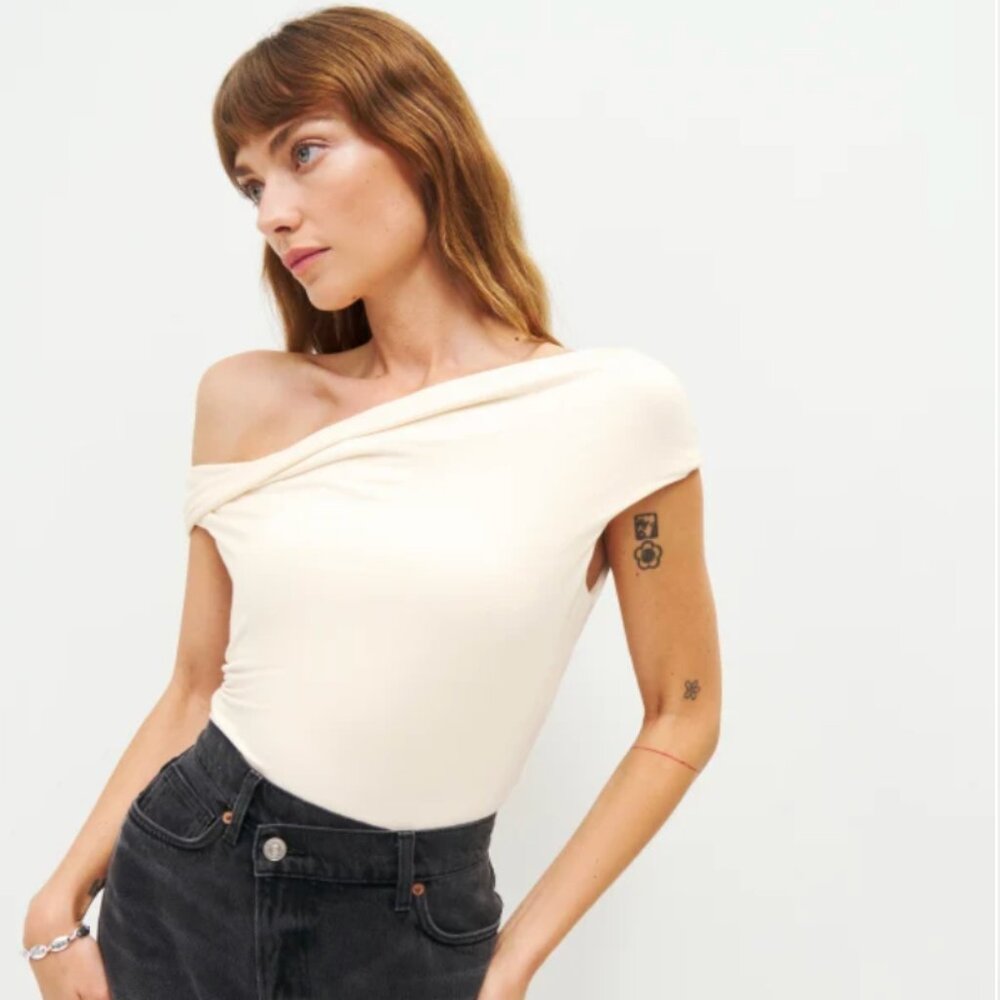 Reformation Cello Knit Top - Cream Size M